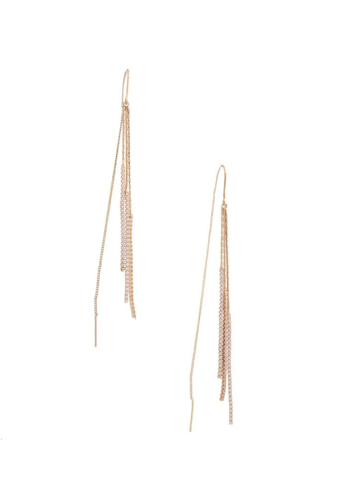 Metal Chain Dangle Earring-Gold