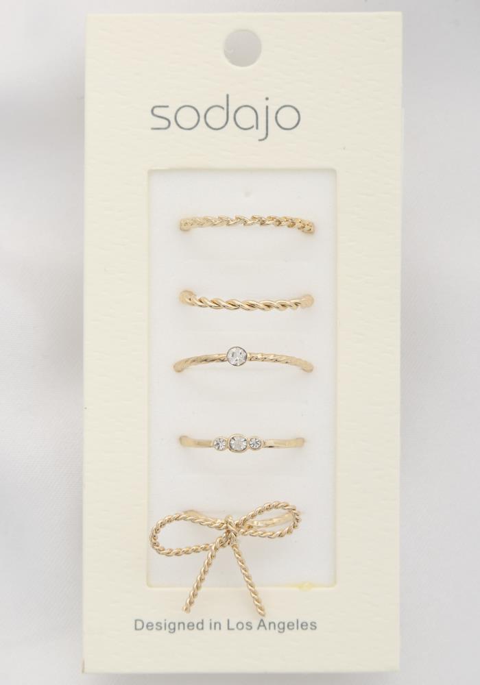 Sodajo Metal Assorted 5pc Ring Set