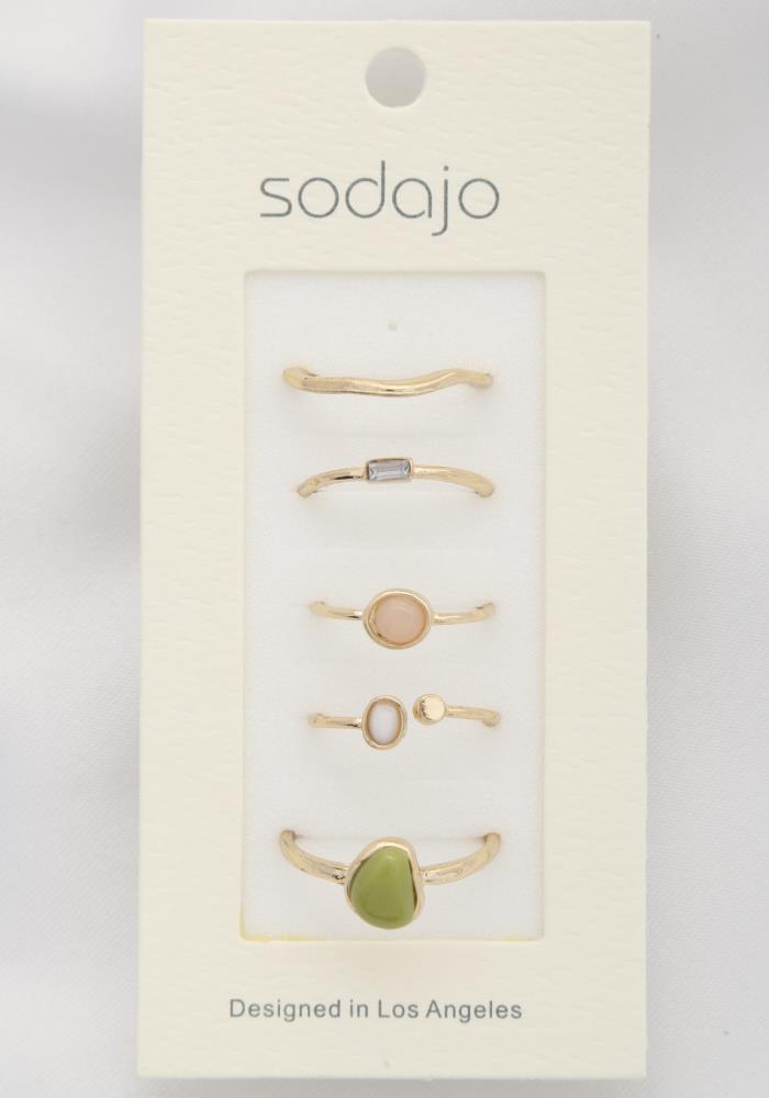 Sodajo Metal Assorted 5pc Ring Set