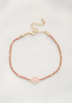 Flower Charm Beaded Bracelet