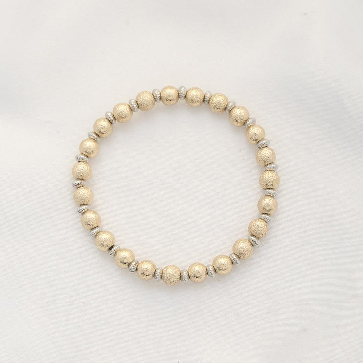 Texture Bead Metal Disc Bracelet