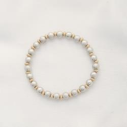 Texture Bead Metal Disc Bracelet