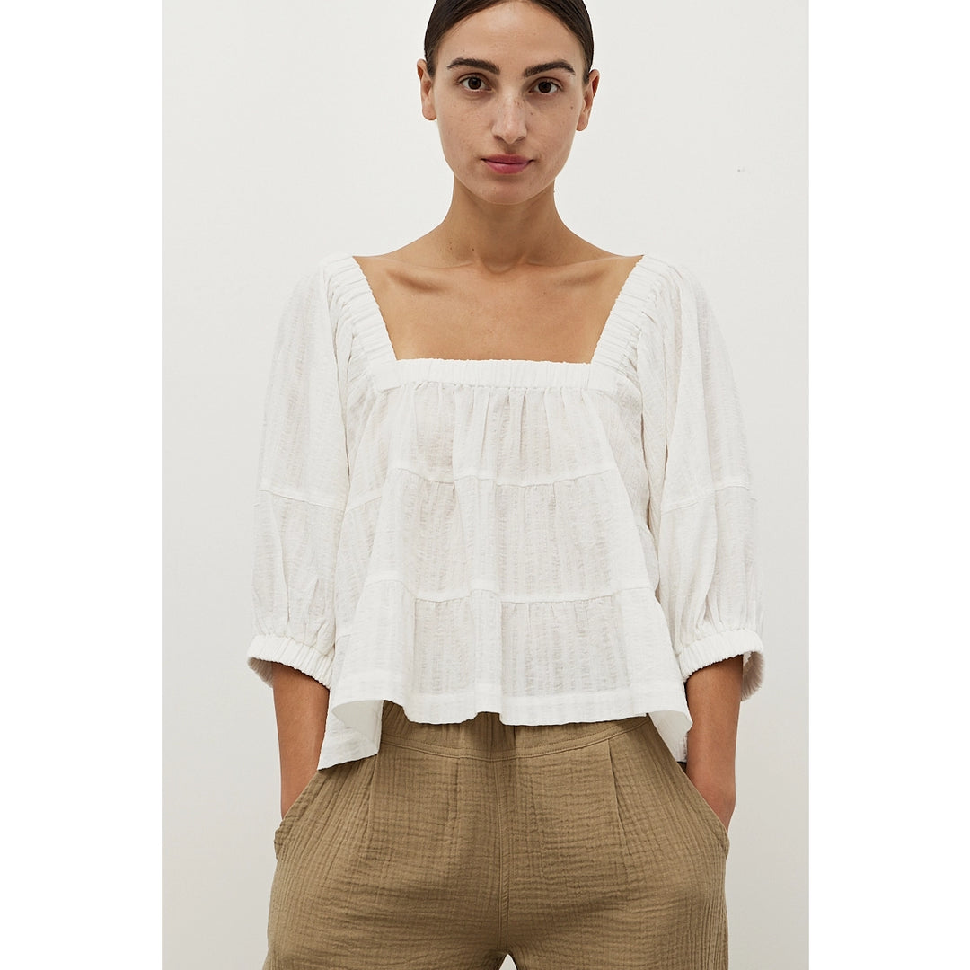 Square Neck Cotton Blouse