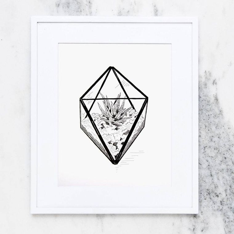 Diamond Terrarium Art Print