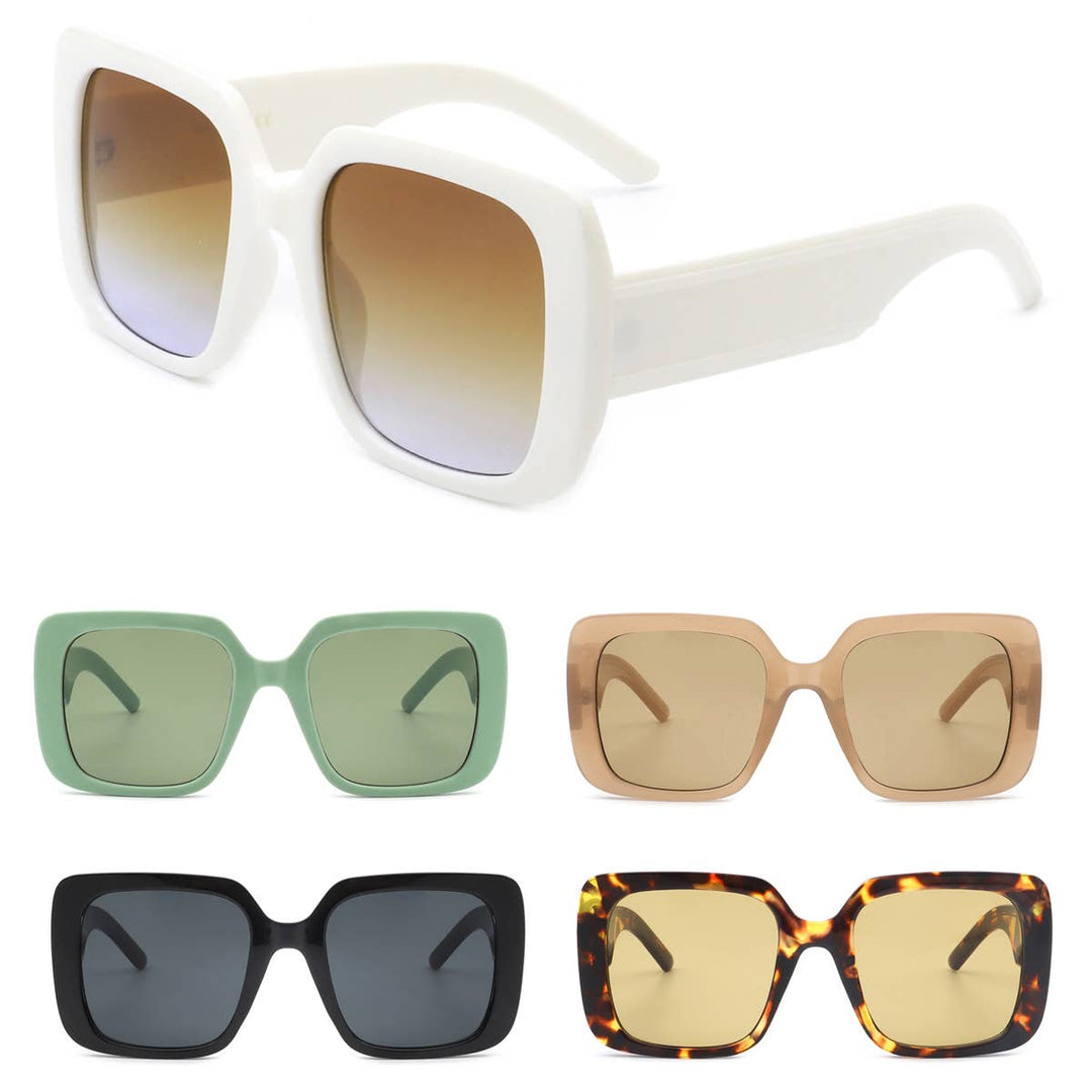 Solid Frame Retro Square Sunglasses