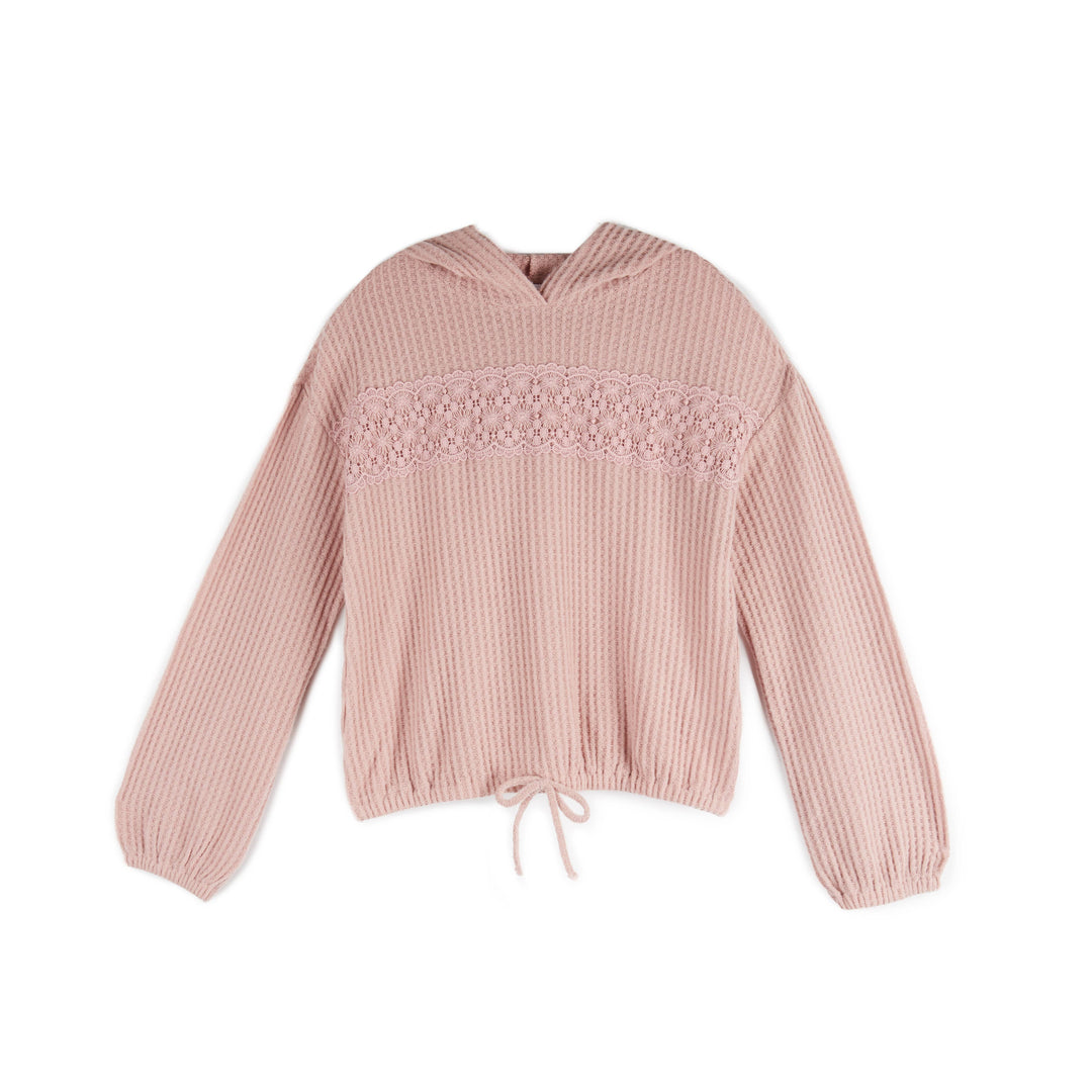 LONG SLEEVE LACE FRONT HOODIE