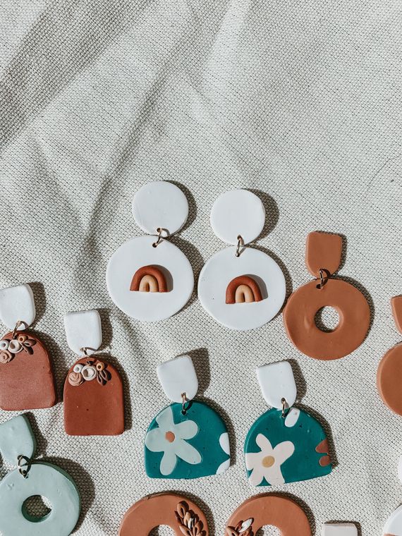 Honey Dangles - Handmade Polymer Clay Earrings