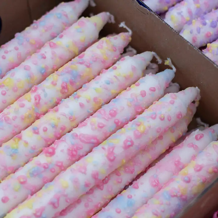 Taper Candles- Rainbow Confetti Drops