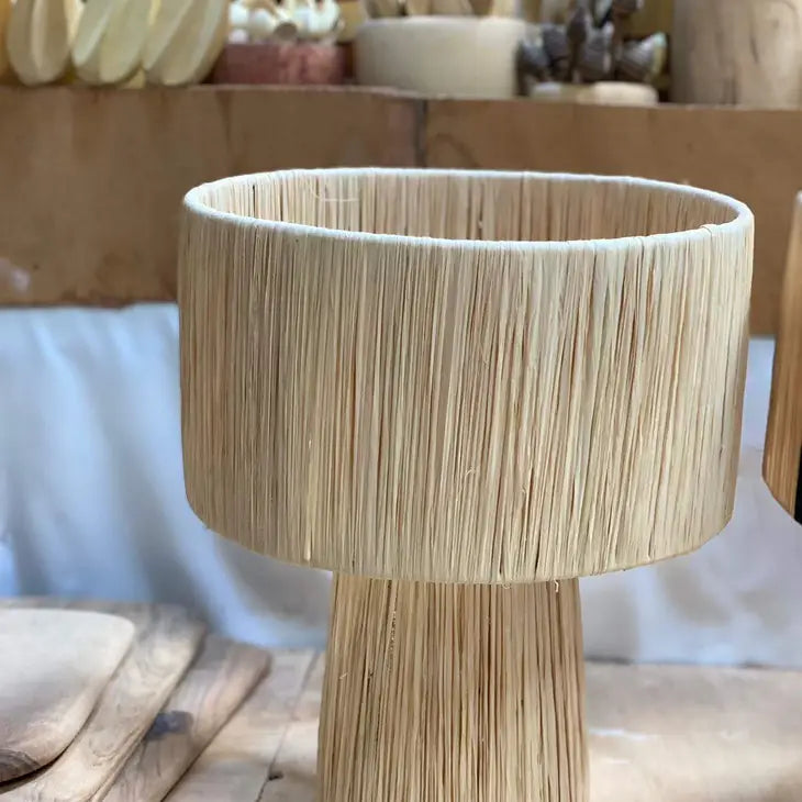 Woven Lamp in Rafia Thread