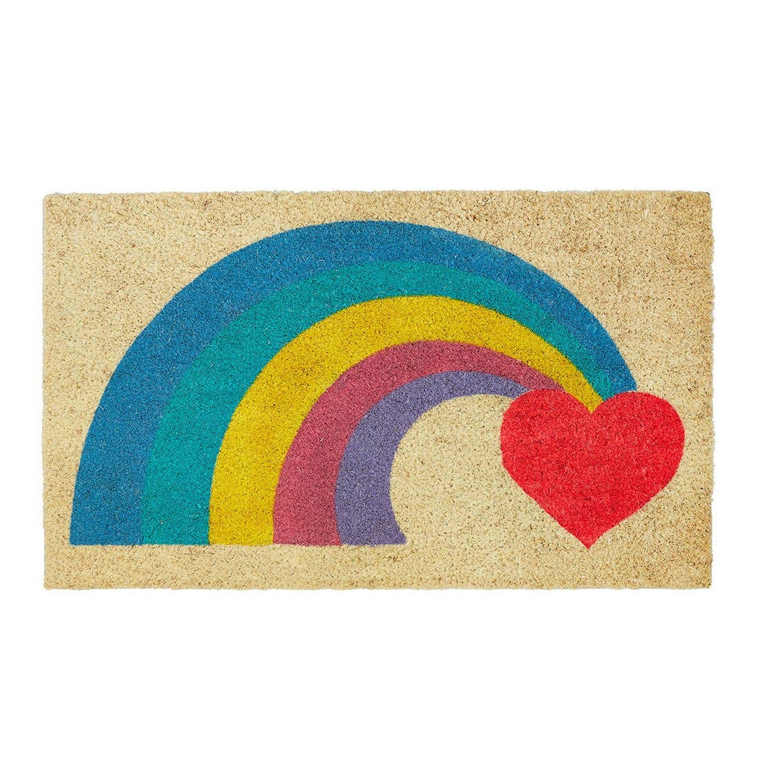 Rainbow Heart Doormat