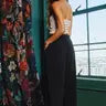 High Waisted Pleat Front Wide Leg Pants