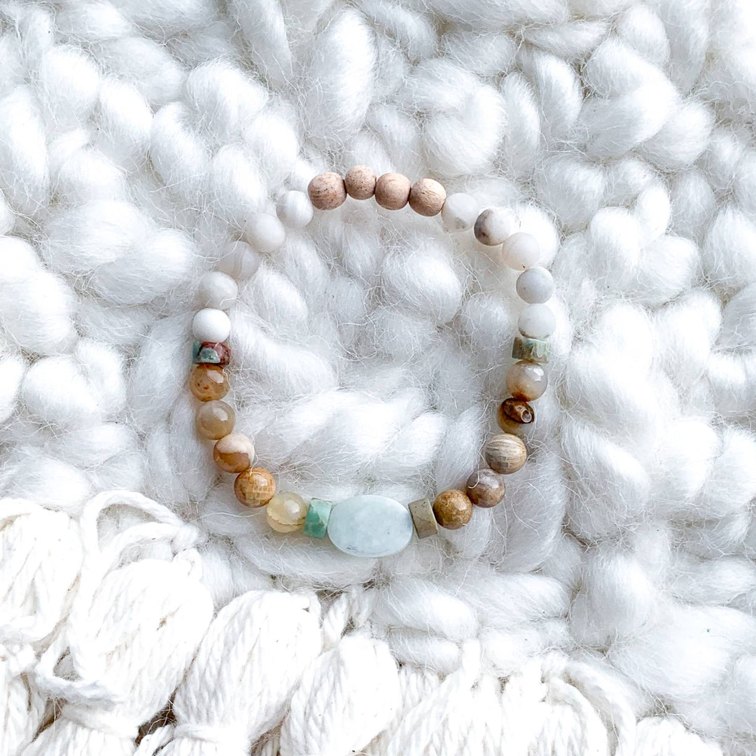 Oval Amazonite Mini Diffuser Bracelet