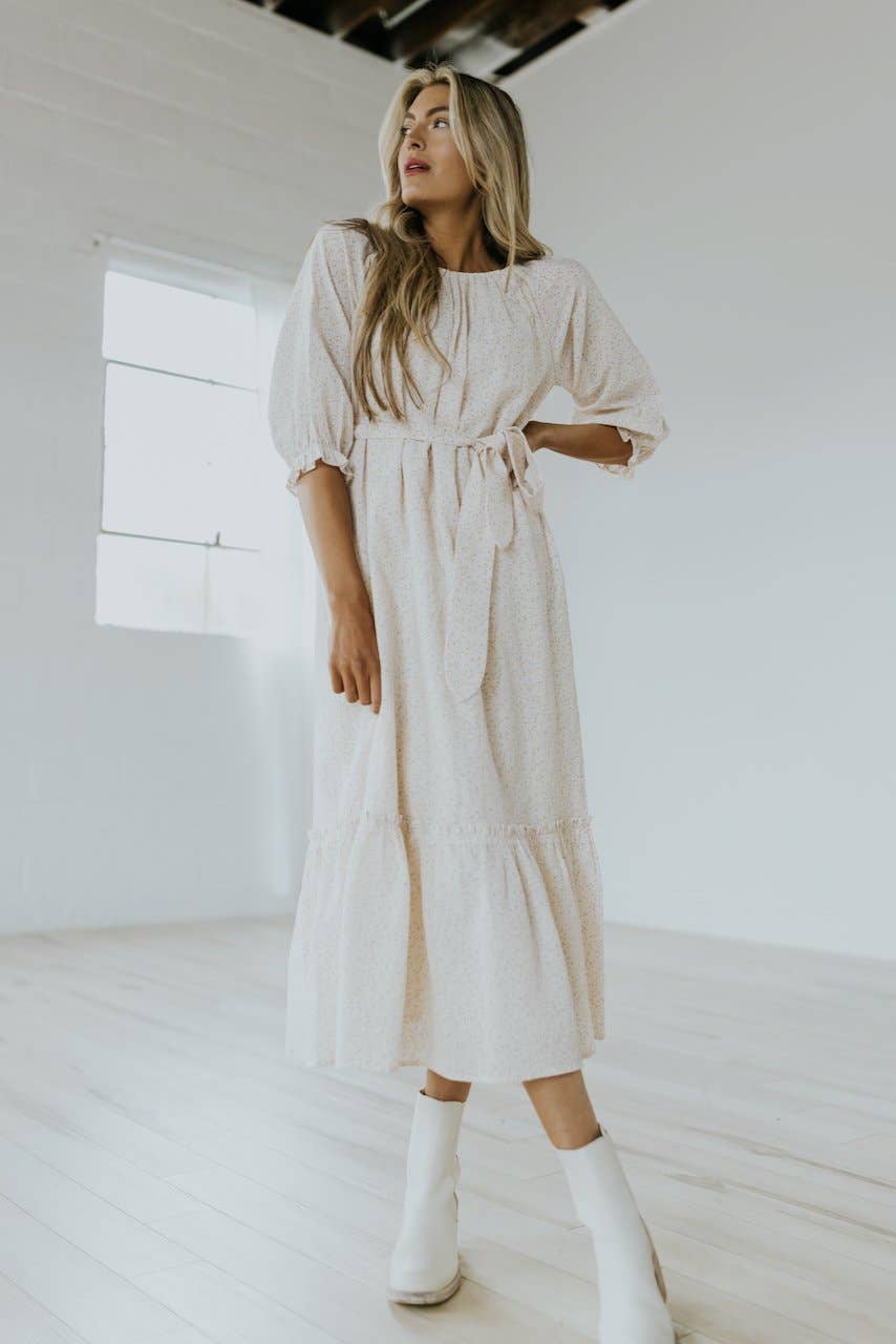 Tie Waist Floral Maxi Dress