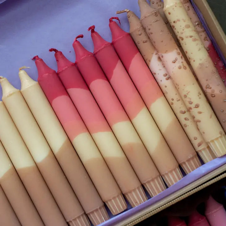 Taper candles-  Nudes colours mix