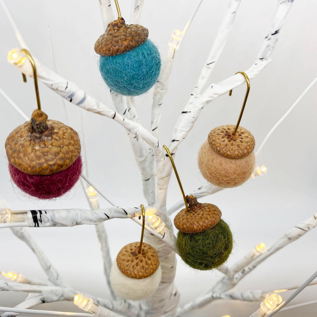 Felted Wool Acorn Ornaments