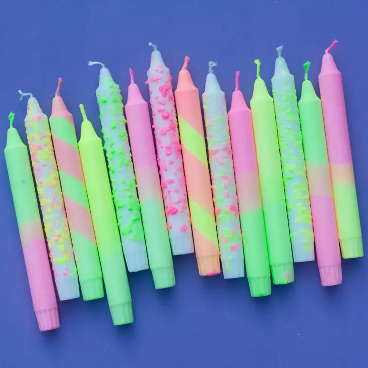 Taper Candles- Neon Colors Mix