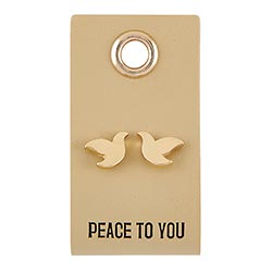 Leather Tag Dove Earrings