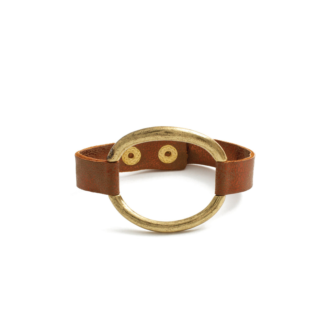 Medium Bronze Band With Open Metal Oval