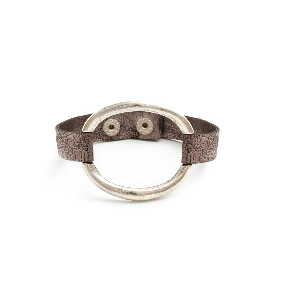 Medium Black Band With Open Metal Oval
