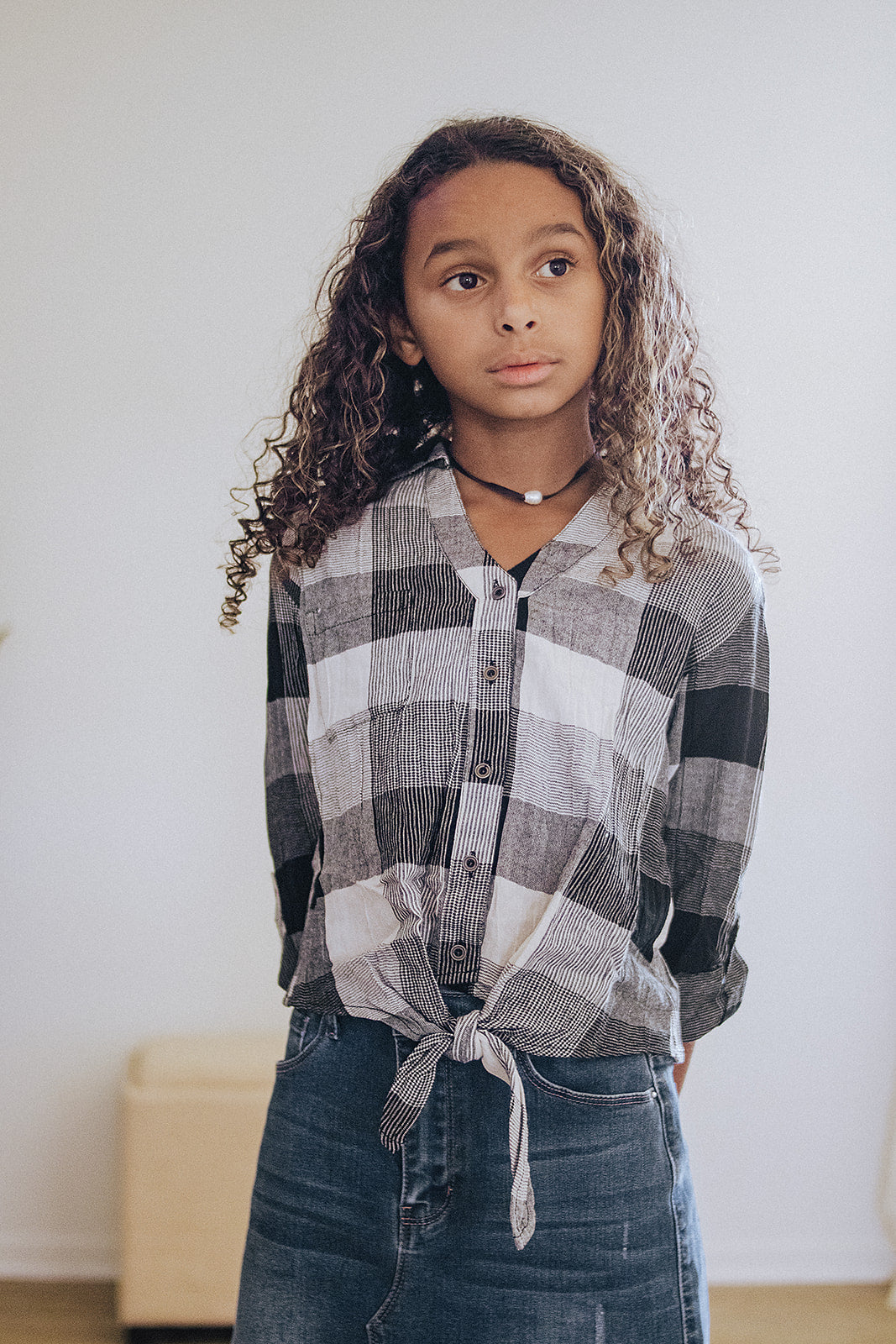 Mia Flannel Button Up Top