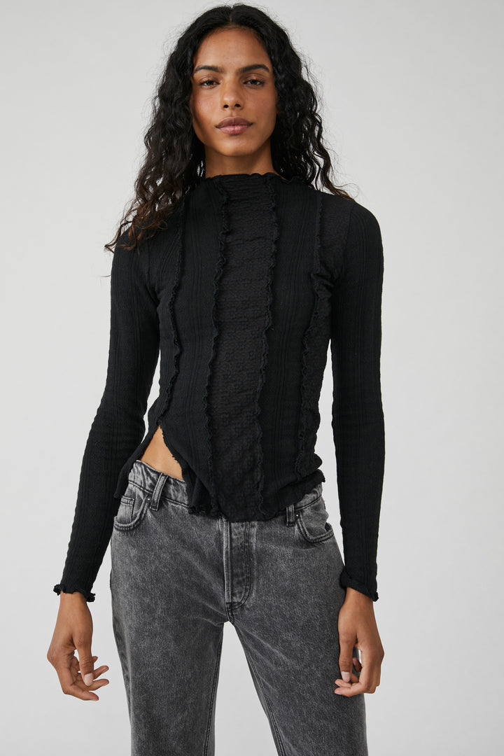 Free People Washed Black Lula Top