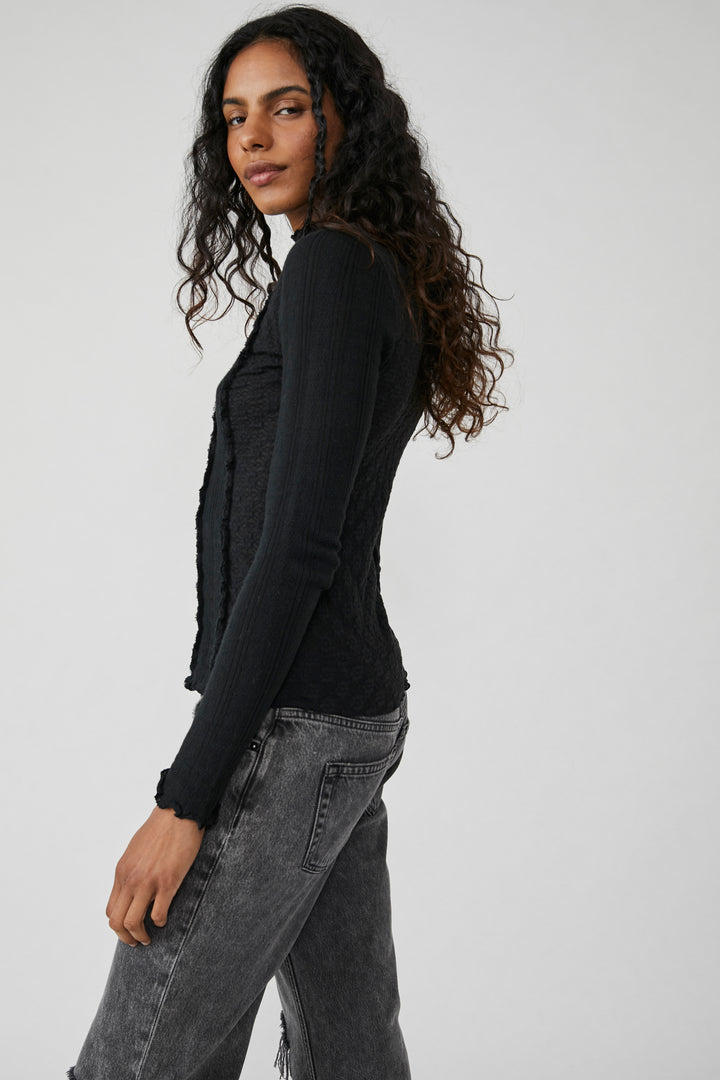 Free People Washed Black Lula Top