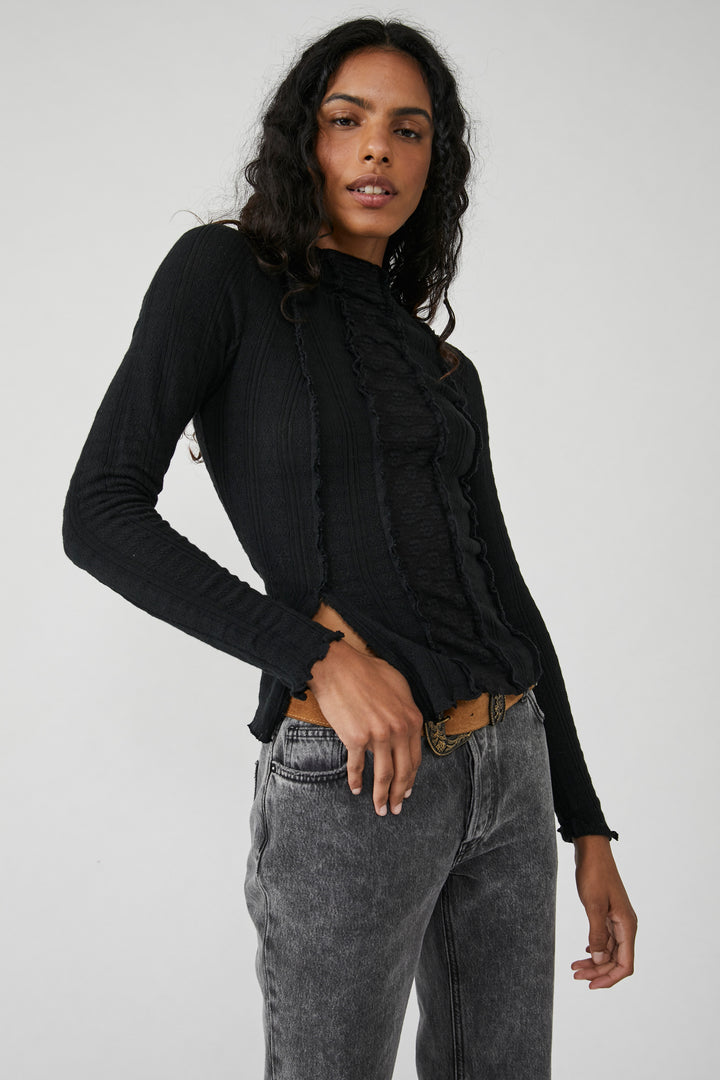 Free People Washed Black Lula Top
