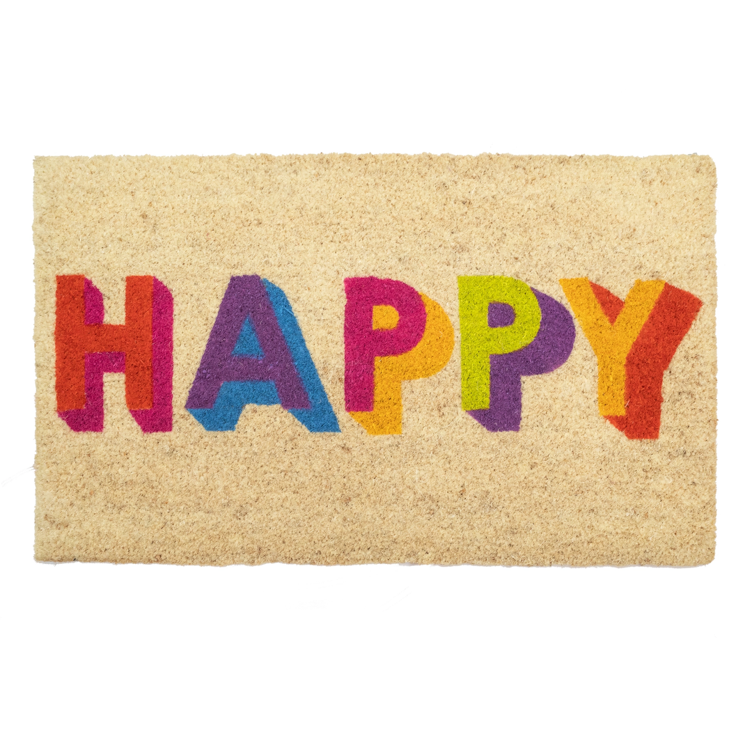 Happy Block Letters Doormat