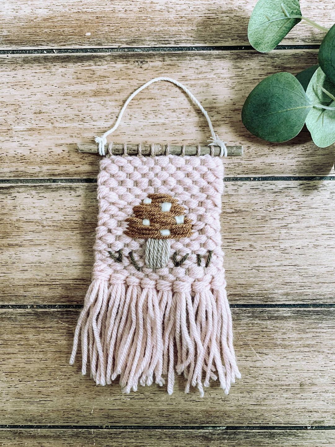 Mini Woven Mushroom Embroidery