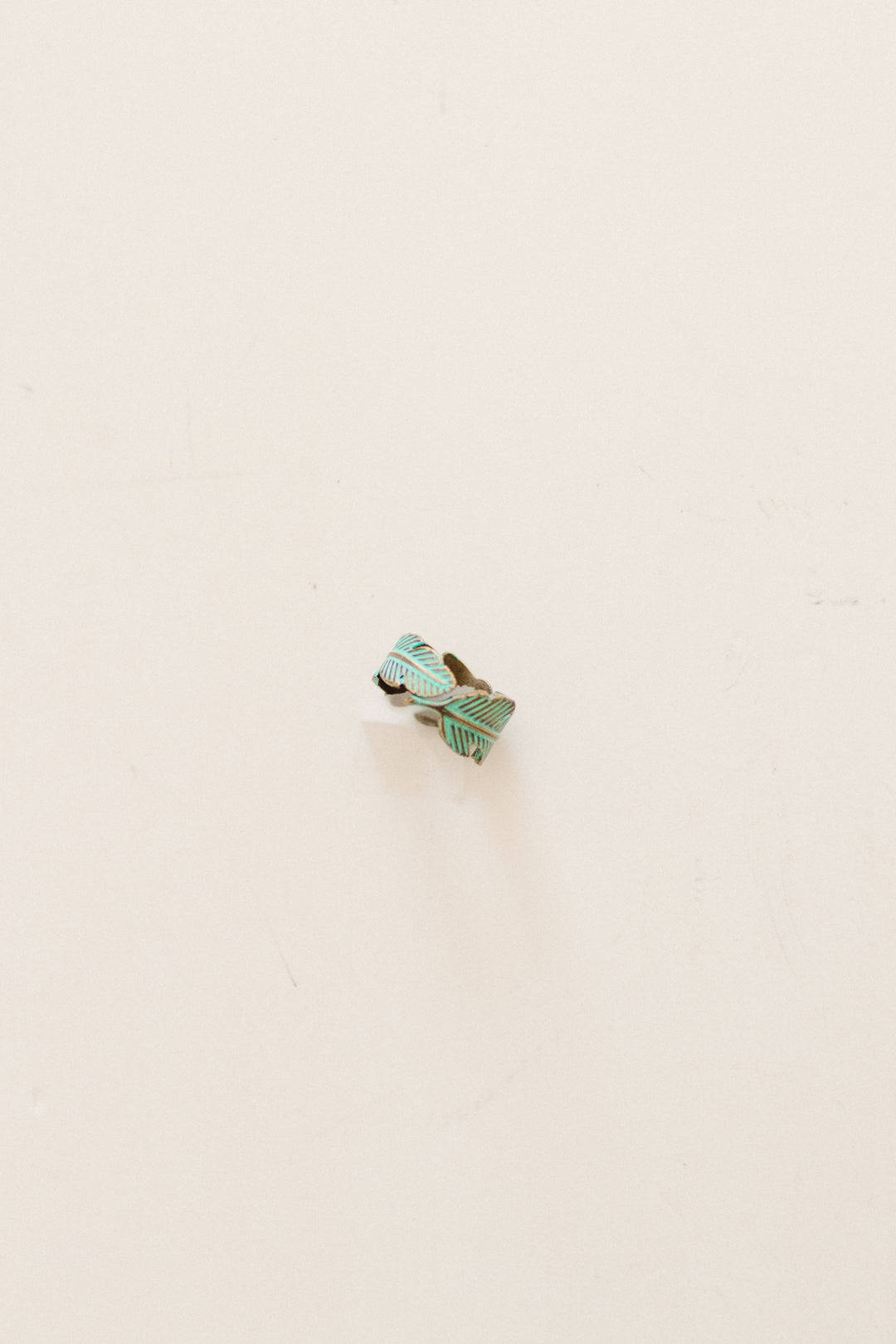 Rustic Turquoise Feather Ring