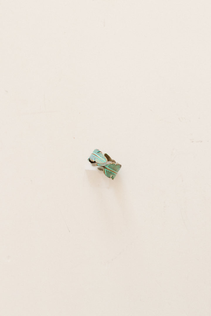 Rustic Turquoise Feather Ring