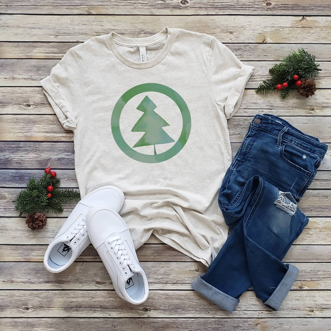 Christmas Minimal  Tree Tee