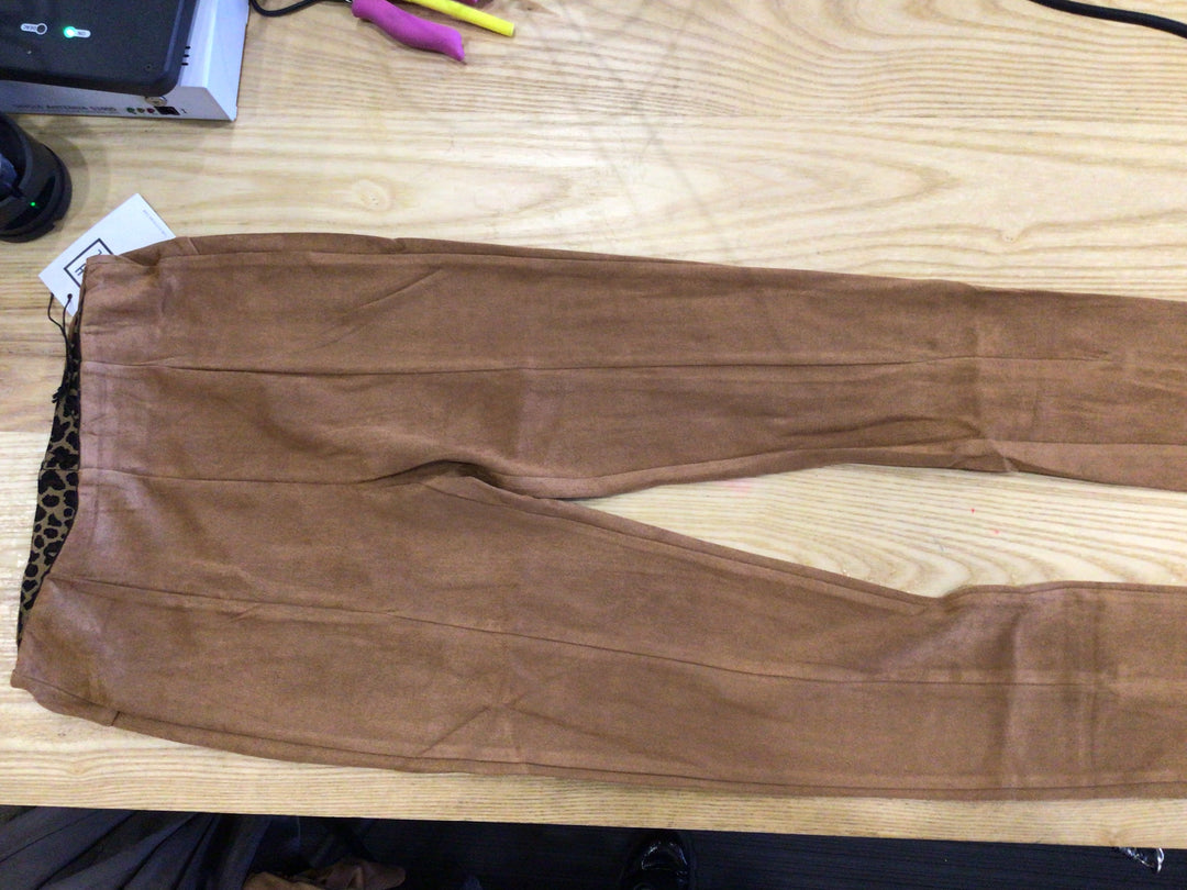 Suede zip pant