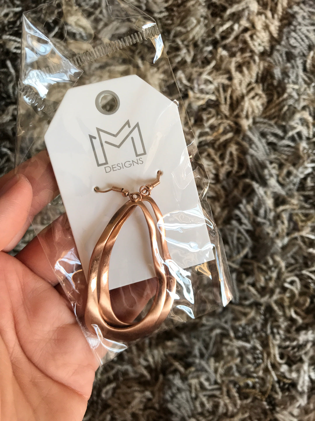 Rose Gold Geo Hoops