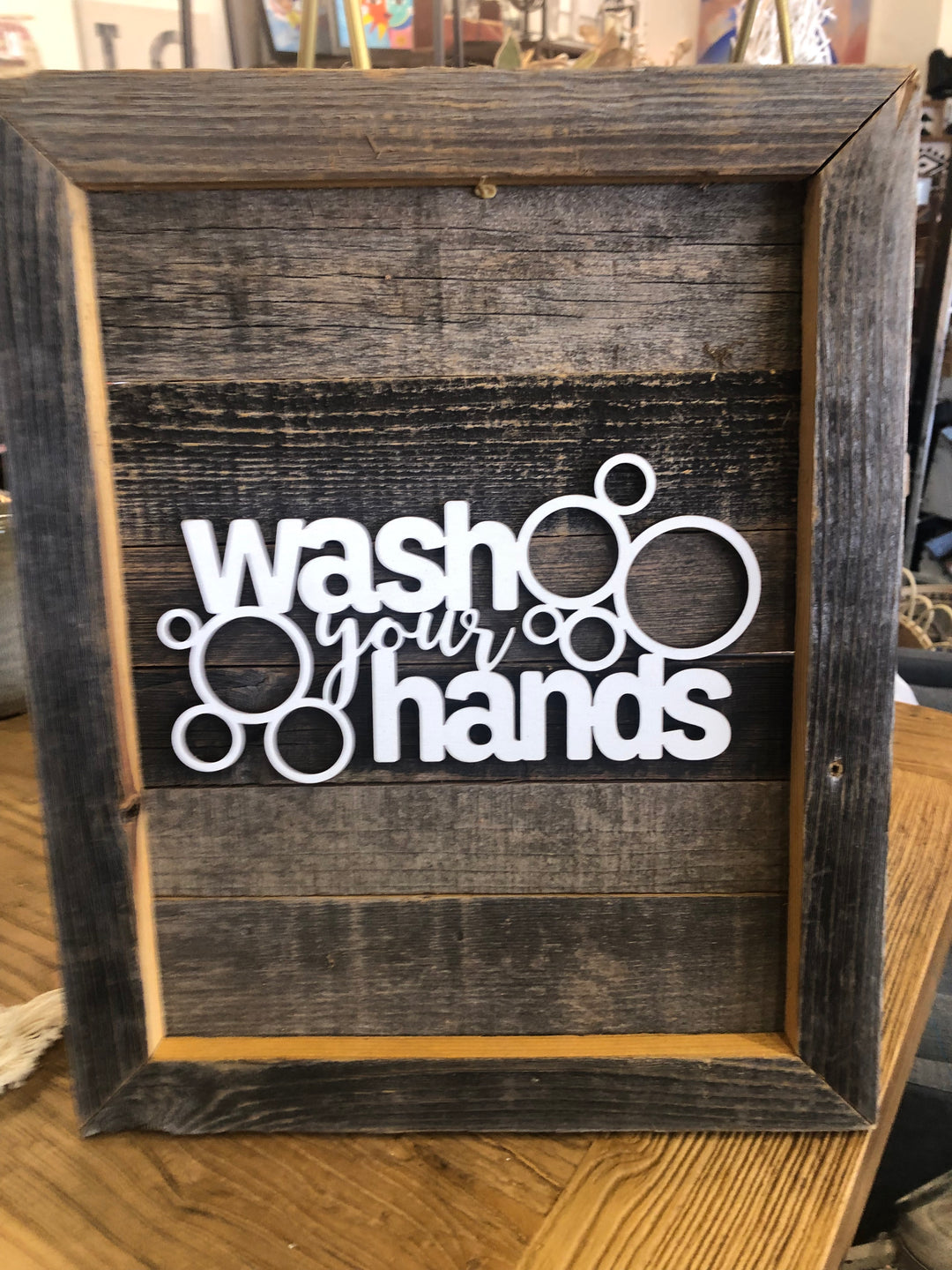 Wash Your Hands Wood Art