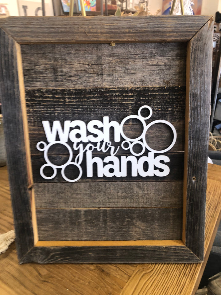 Wash Your Hands Wood Art
