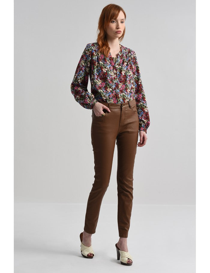 Coated Slim Pants