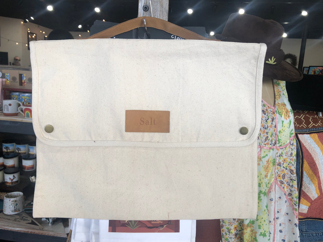 Canvas Salt Bag w/Leather Handle