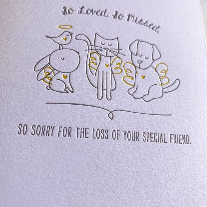 Pet Sympathy Card - So Loved So Missed Pets