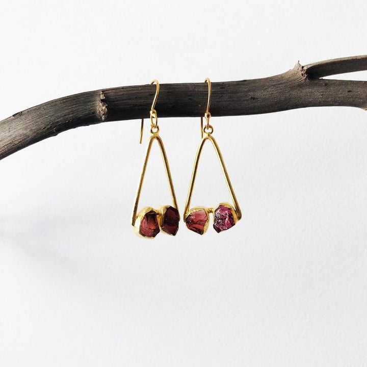Raw Stone Dangle Earrings