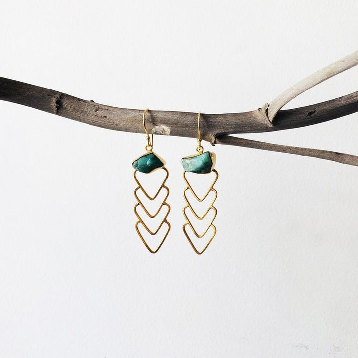 Raw Stone Dangle Earrings