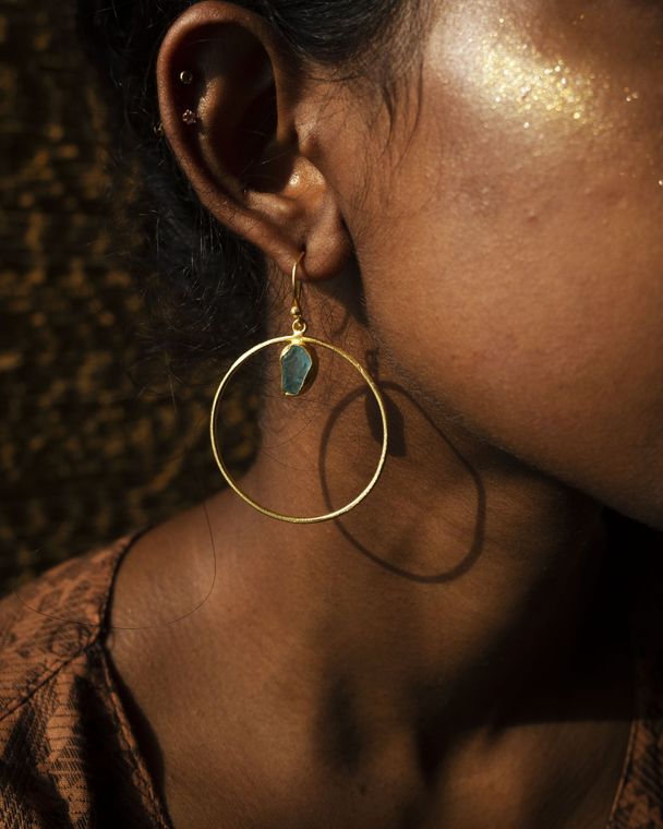 Raw Stone Dangle Earrings