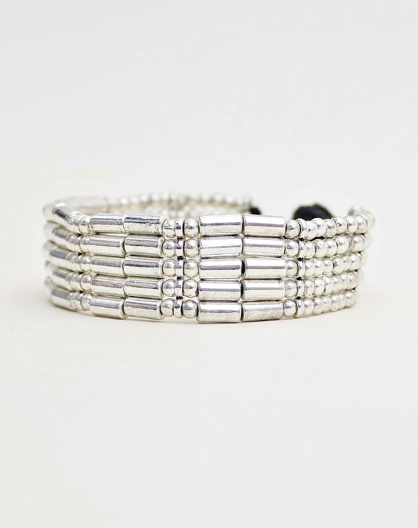 Silver Ball and Bar Alloy bracelet