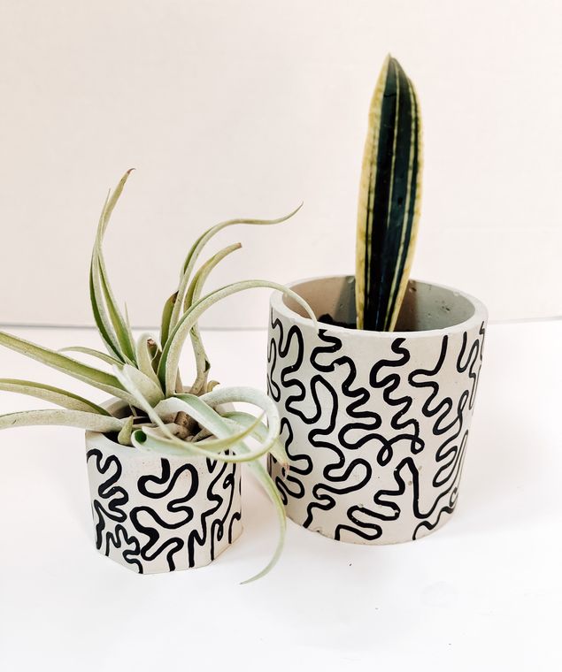 Squiggle Painted Planter