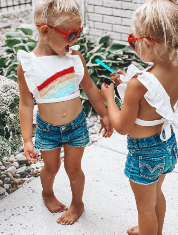 Lil Girl BoHo Rainbow Crop Top