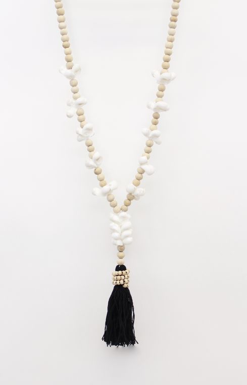 Shell Flower Tassel Necklace