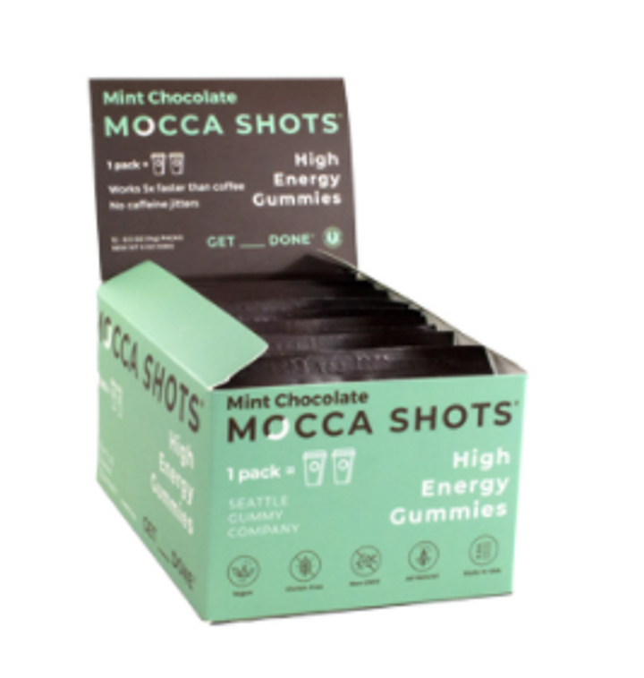 Mint Chocolate Mocca Shots Caffeine Gummies (12-Pack)