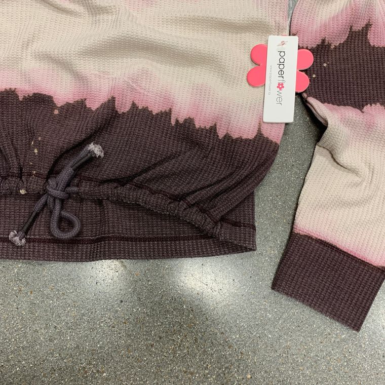 Waffle Drawstring Hoodie