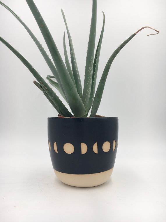6” Ceramic Moon Phase Planter