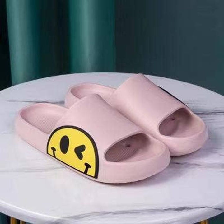 Kids Smile Face Rubber Slippers